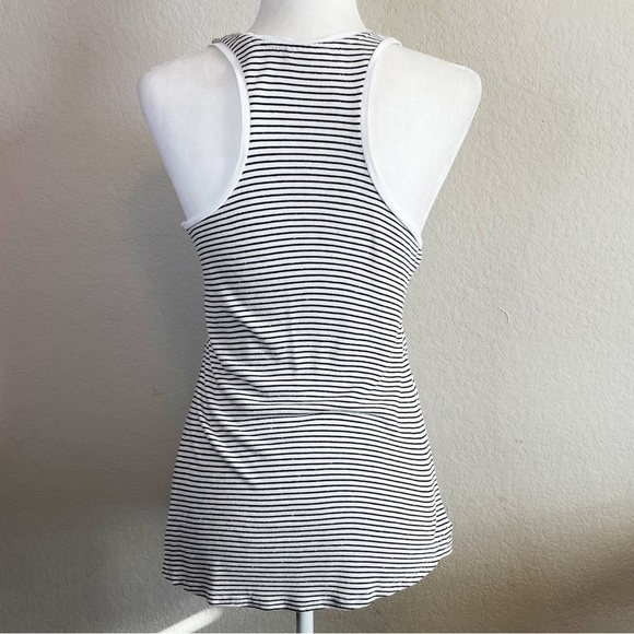 Maison Scotch and Soda Silk Blend Mini Stripe Racerback Tank Top Size Small - Picture 2 of 6